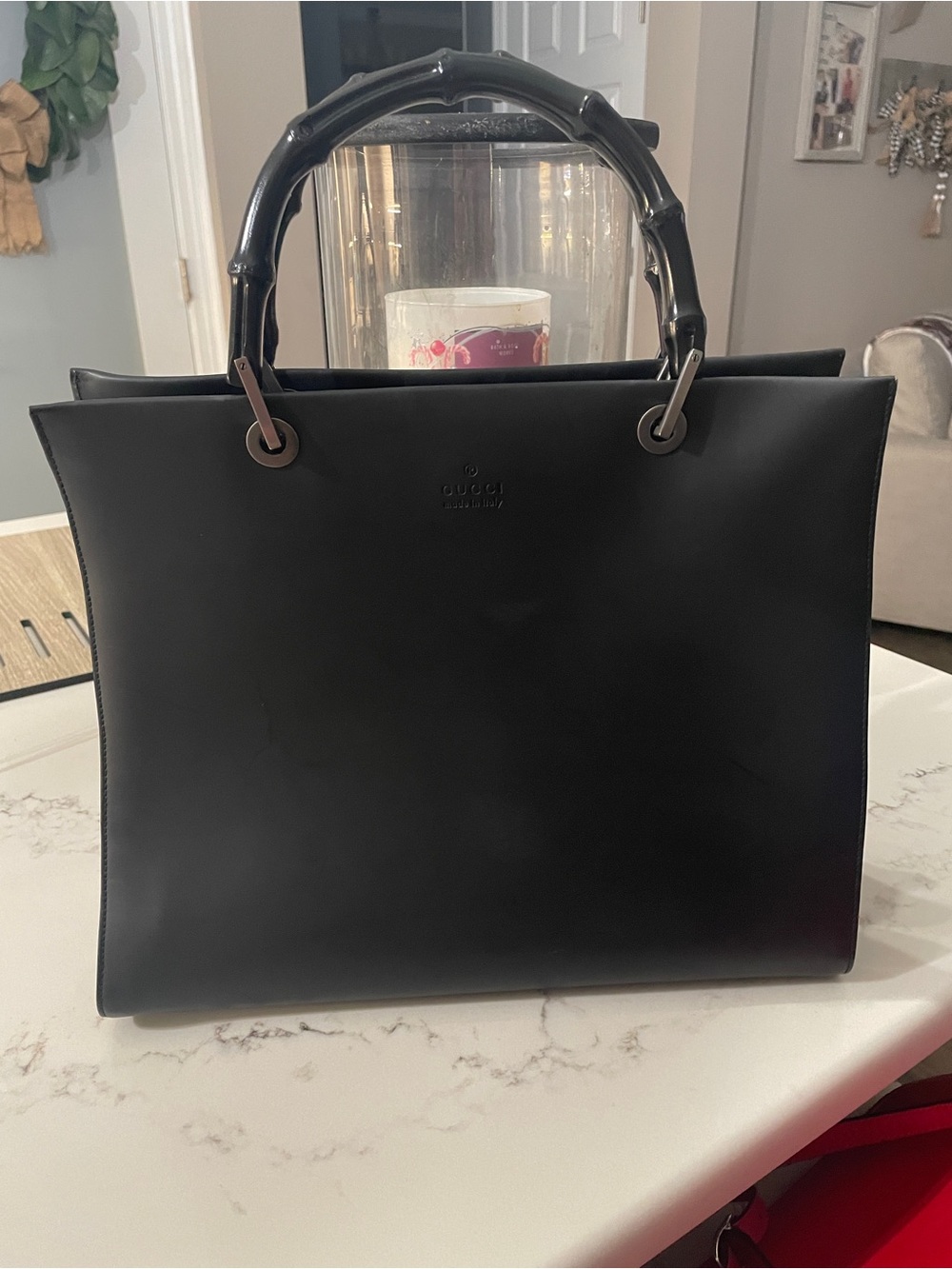 Gucci Bamboo Shopper / Bamboo Daily Large Tote in black leather